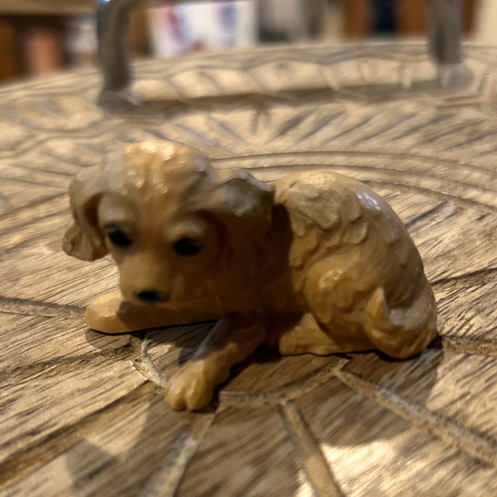 Adorable Tan Puppy Figurine